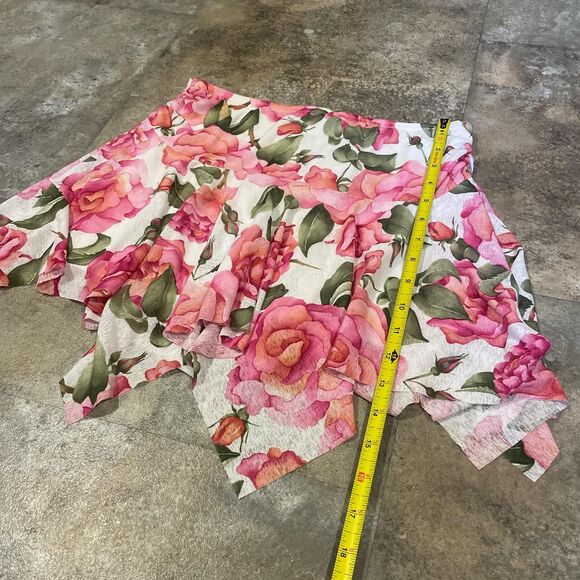 mind games y2k rare pink and white rose fairy asymmetrical micro mini skirt - Picture 5 of 6